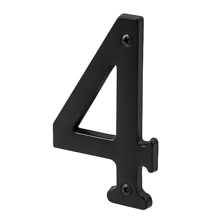 Pamex 4in Heavy Duty House Number # 4 Matte Black Finish DD074S4BL